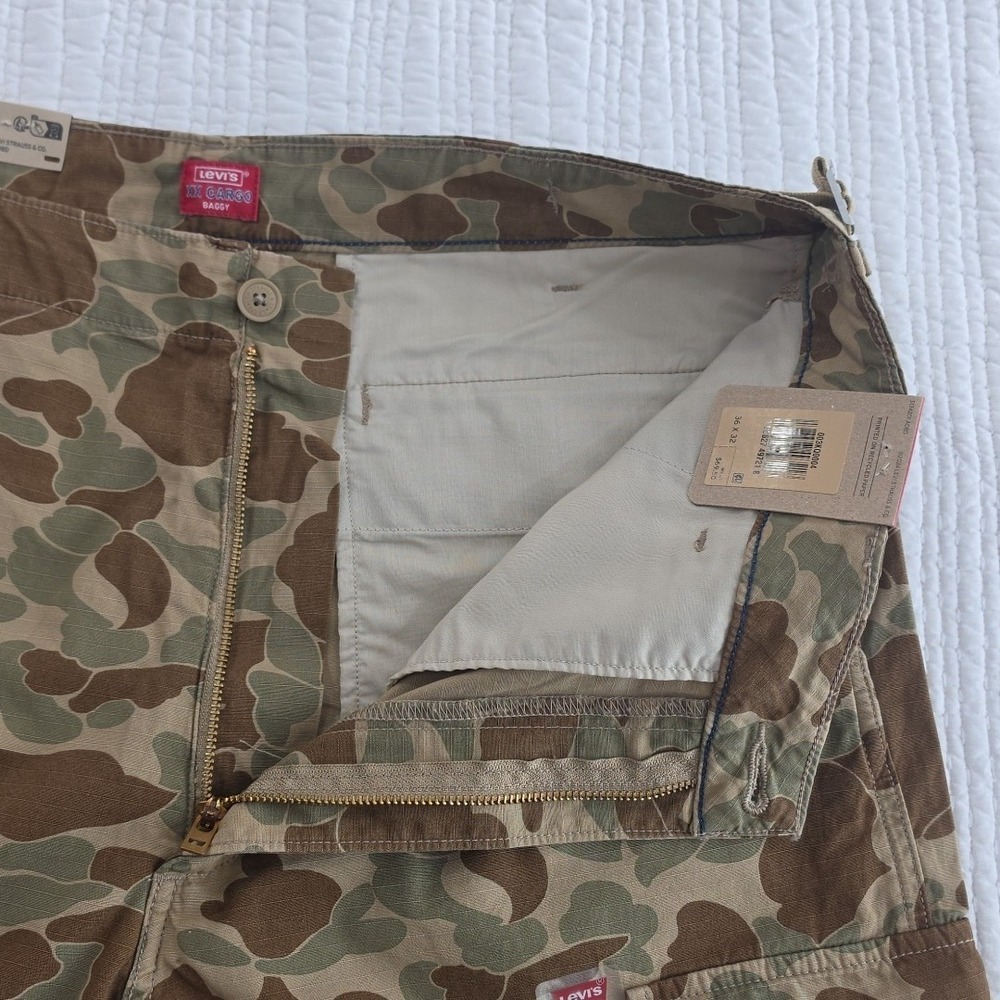 Levi's‎ XX Cargo Baggy Camo Pants Men's 36x32 100% Cotton NEW Utility NWT 6 Pkts - Picture 6 of 16